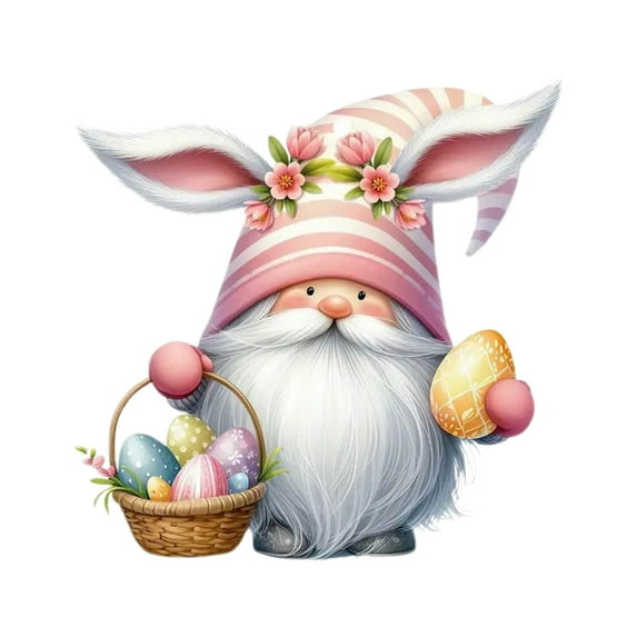 yulier Easter Gnomes Ornaments, Cute Bunny Gnome Easter Ornaments for Tree, Acrylic Flat Rabbit Hanging Pendant Easter Decorations Easter Gifts for Kids