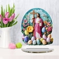 thumbnail image 1 of yulier Easter Jesus Acrylic Tabletop Decor with Easter Eggs and Floral, Easter Decorations Gifts Religious Desktop Ornaments with Base for Spring Easter Party Home Fireplace Shelf Table Decor, 1 of 9