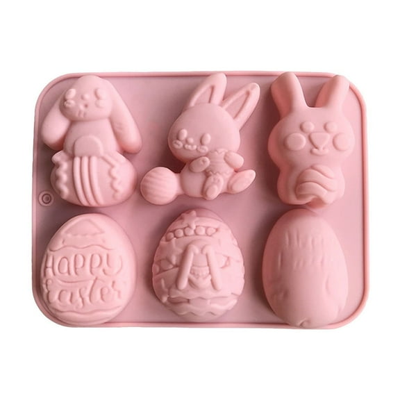 yulier Easter Silicone Chocolate Mold, Easter Egg Mold Easter Bunny Mold for Chocolate Candy, Easter Egg Bunny Rabbit Shaped Molds Baking Pan for Easter Party