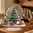 thumbnail image 1 of yulier Exquisite Christmas House Table Centerpieces, 2D Acrylic Ferris Wheel Christmas Tree House Table Ornaments with Stand Home Office Tabletop Christmas Decorations Xmas Gifts, 1 of 6