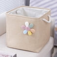 thumbnail image 1 of yulier Fabric Storage Basket, Closet Storage Bins with Soft Rope Handles, Foldable Storage Basket for Shelves, 13 Inch Storage Cubes for Living Room Bedroom Nursery Dorm, 1 of 6