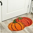 thumbnail image 1 of yulier Fall Pumpkin Rug, Fall Decor Bath Mat Pumpkin Shape Bathroom Rug Non-Slip Soft Kitchen Mat Front Door Doormat Orange Floor Mat Thanksgiving Halloween Decorations, 24x16 Inch, 1 of 6
