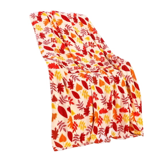 yulier Fall Throw Blanket, Fall Decor, Thanksgiving Maple Leaves Couch Throw Blanket, Lightweight Soft Cozy Flannel Blanket Thanksgiving Decorations, 27.56"x39.37"