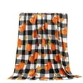 thumbnail image 1 of yulier Fall Throw Blanket, Halloween Pumpkin Maple Leaf Plaid Throw Blanket Fall Decor Checkered Blanket for Couch Bed Sofa Chair, Soft Warm Flannel Blanket Thanksgiving Gifts 40"x30", 1 of 8