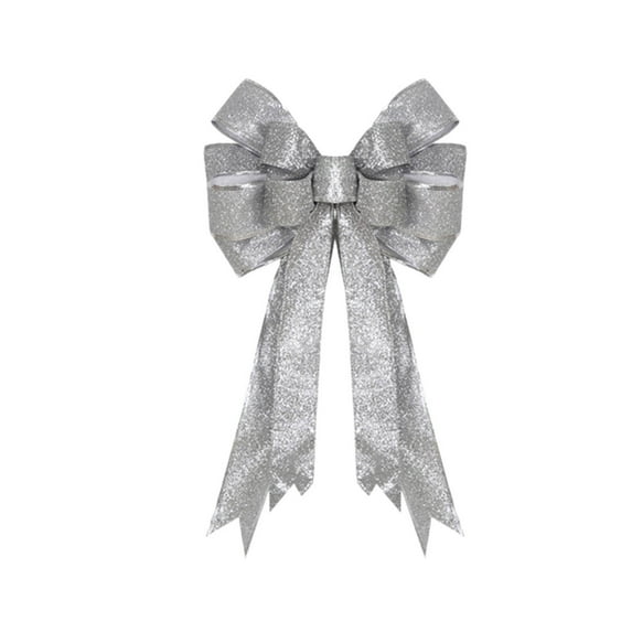 yulier Glitter Christmas Bow Christmas Tree Decorations 16"x9.45" Large Christmas Tree Topper Bow, Wreath Bow for Xmas Holiday Party Home Front Door Decor