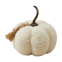 yulier Halloween Pumpkin Plush Toy Fall Thanksgiving Decorations Stuffed Pumpkin 3D Pumpkin Shaped Ornament Table Centerpiece, 8.27"x8.27"x7.48"