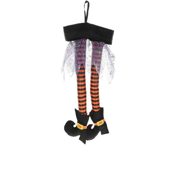 yulier Halloween Witch Leg Decorations Plush Stuffed Witch Legs with Shoes for Wreath Door Window Wall, Indoor Outdoor Hanging Witch Legs Garden Patio Decor