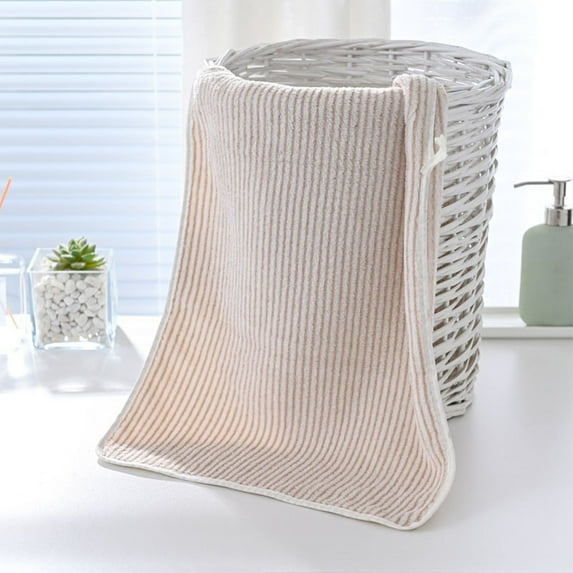 yulier Hand Towel for Bathroom, 14 x 30 Inch Striped Hand Towel Face Towel Washcloth, Soft Highly Absorbent Quick Dry Towels for Home, Pool, Gym, Hotel, Bath, Kitchen and Spa (Khaki)