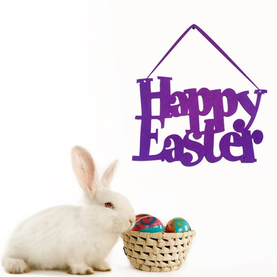 yulier Happy Easter Hanging Sign, Easter Decorations, Happy Easter Felt Welcome Sign Door Hanger, Easter Party Decor for Outdoor Indoor Home Wall Porch Front Door Window