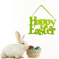 yulier Happy Easter Hanging Sign, Easter Decorations, Happy Easter Felt Welcome Sign Door Hanger, Easter Party Decor for Outdoor Indoor Home Wall Porch Front Door Window