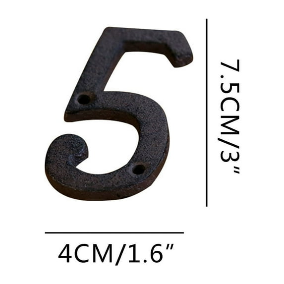 yulier House Numbers Alloy Wrought Iron Modern Address House Number for Outside, Decorative House Number with 2 Screws, Door Mailbox Decor Home Address Number
