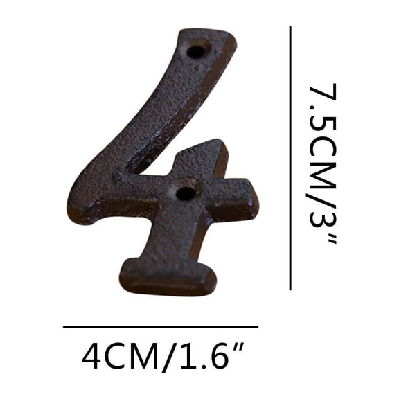 yulier House Numbers Alloy Wrought Iron Modern Address House Number for Outside, Decorative House Number with 2 Screws, Door Mailbox Decor Home Address Number