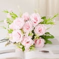 thumbnail image 1 of yulier Indoor Artificial Flowers Beautiful Rose Bouquet Silk Fake Flowers Wedding Valentine Bouquet Table Centerpieces Home Office Party Floral Decor, 1 of 2