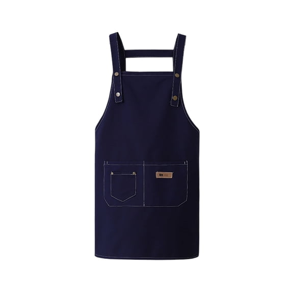 yulier Kitchen Apron, Waterproof Oil-Resistant Cotton Canvas Cooking Apron for Women Men, Chef Apron with Pockets, Adjustable Ties Bib Apron for Baking Cleaning