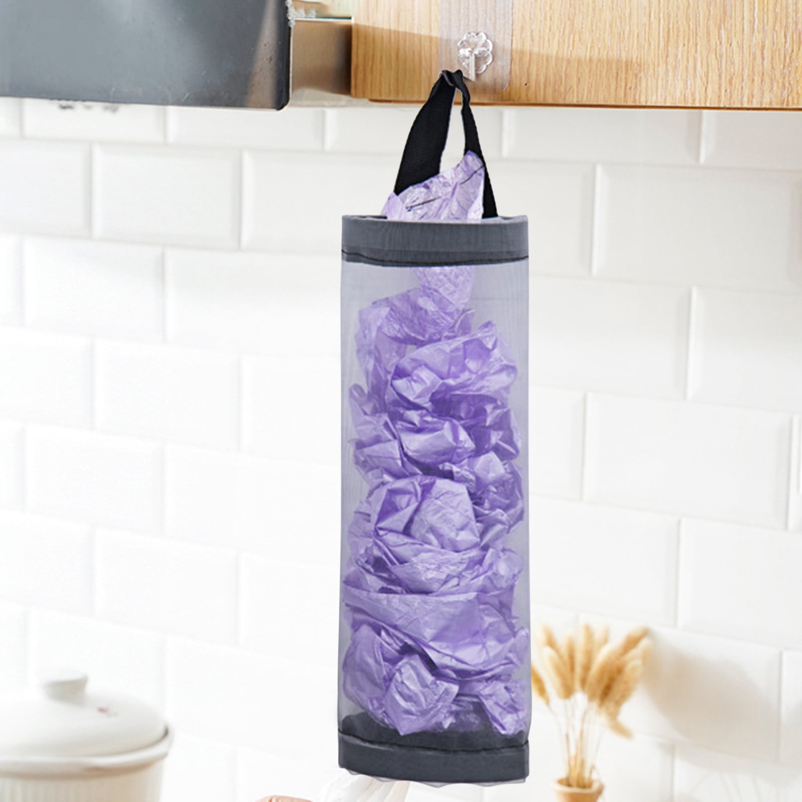 yulier Kitchen Plastic Bag Holder, Grocery Bag Holder Mesh Hanging ...