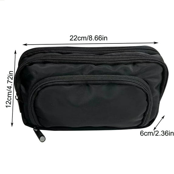 yulier Large Capacity Pencil Case 3 Compartment Pencil Pouch Wide Opening, Stationery Pen Bag with Zipper Office Supplies, Black