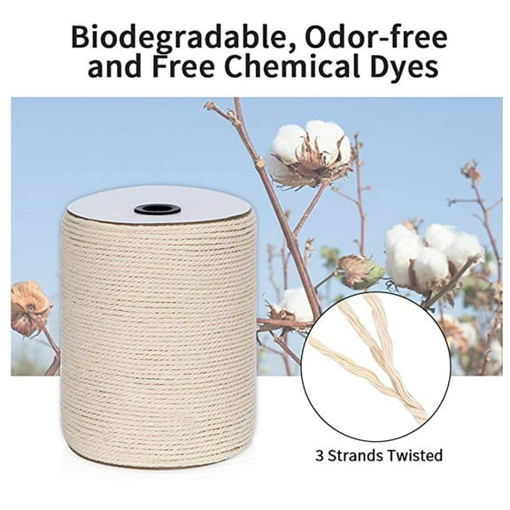 yulier Macrame Cord 3mm x 328Yards, Cotton Macrame Rope, 3 Strands Twisted Cotton Cord for Wall Hanging, Plant Hangers, Crafts, Gift Wrapping and Wedding Decorations