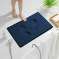 thumbnail image 1 of yulier Memory Foam Bath Mat 24" x 16", Super Soft and Absorbent Bathroom Rugs, Non-Slip Thick Bath Rug for Bathroom Floor, Shower, Tub, Sink - Machine Washable, Navy, 1 of 5