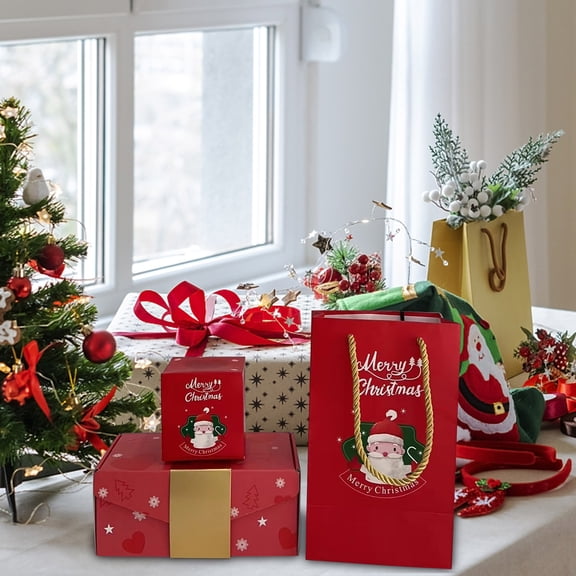 yulier Merry Christmas Surprise Box Gift Box Set, Money Box for Cash Gift, Surprise Christmas Gifts, Folding Bouncing Red Envelope Gift Box, Pop Up Gift Box (16 Bounce Boxes+Gift Box+Gift Bag)