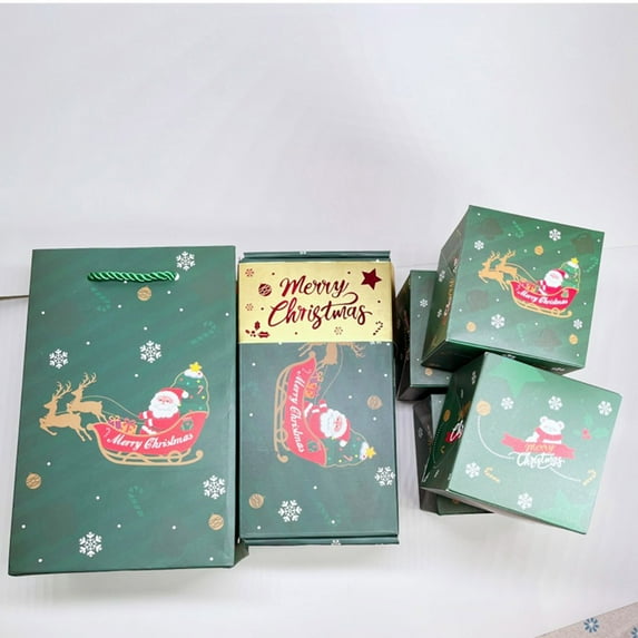 yulier Merry Christmas Surprise Box Gift Box Set, Money Box for Cash Gift, Surprise Christmas Gifts, Folding Bouncing Red Envelope Gift Box, Pop Up Gift Box (20 Bounce Boxes+Gift Box+Gift Bag)