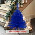 thumbnail image 1 of yulier Mini Christmas Tree Colorful Tabletop Christmas Tree with Plastic Stand 11.8" Artificial Desktop Xmas Tree for Indoor Office Home Christmas Party Holiday Decor, Blue, 1 of 8