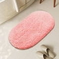 thumbnail image 1 of yulier Oval Area Rug for Bedroom, Plush Bath Mat Shaggy Soft Bathroom Rug Indoor Modern Carpet Non-Slip Floor Mat for Home Decor, 24x35 inch, Hot Pink, 1 of 6