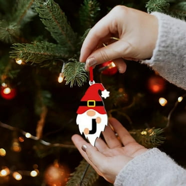 yulier Personalized Christmas 26 Initial Letter Ornaments, Christmas Tree Decoration Acrylic Initial with Santa Claus Design Holiday Hanging Pendant Christmas Gifts