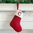 thumbnail image 1 of yulier Personalized Christmas Stockings with Initials, 7 Inches Small 26 Initial Letter Embroidered Xmas Stockings, Christmas Party Fireplace Family Hanging Stocking Decorations, 1 of 6