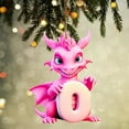thumbnail image 1 of yulier Personalized Dinosaur Christmas Ornaments, 26 Initial Letter Cartoon Dinosaur Hanging Pendant Plastic Initial Monogram Christmas Tree Decoration with Hanging Rope Xmas Gifts for Kids, 1 of 3