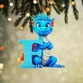 thumbnail image 1 of yulier Personalized Dinosaur Christmas Ornaments, 26 Initial Letter Cartoon Dinosaur Hanging Pendant Plastic Initial Monogram Christmas Tree Decoration with Hanging Rope Xmas Gifts for Kids, 1 of 3
