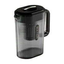 yulier Plastic Water Pitcher, Fruit Infuser Pitcher with Lid and Handle, Iced Tea Pitcher for Juice Beverage Lemonade, Kitchen Jug for Fridge (Black)