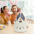 thumbnail image 1 of yulier Plush Easter Bunny Basket, Easter Buckets with Rabbit Ears, Easter Egg Storage Basket with Handle, Easter Gift Basket, Easter Tote Bags for Easter Decorations Candy, 1 of 6