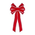 thumbnail image 1 of yulier Red Velvet Ribbon Bow for Christmas Tree Wreath Garland Decoration, Large Xmas Bow Ornaments for Christmas Party Fence Stairs Railing Fireplace Indoor Outdoor Front Door Decor, 1 of 6
