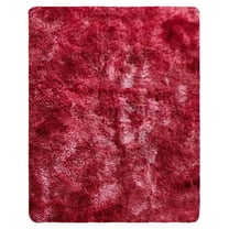 yulier Small Throw Rug , 16x24 inch Ultra Soft Rectangular Area Rug for Bedroom Living Room, Shaggy Fluffy Carpet Non Slip Indoor Rug for Nursery Home Decor, Wine