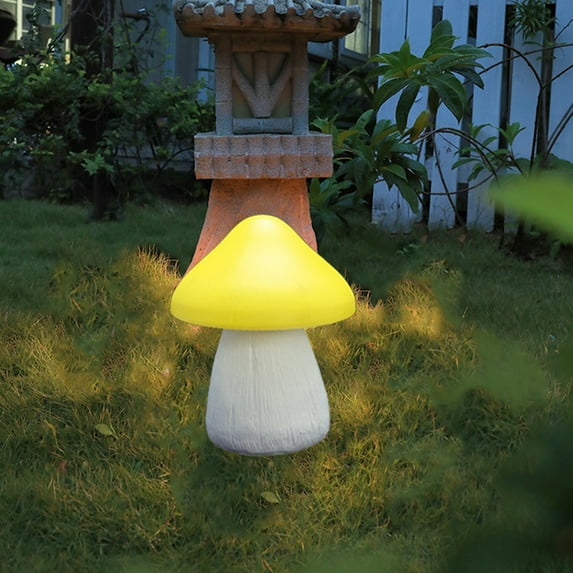 yulier Solar Mushroom Light, Waterproof Outdoor Solar Lights, Garden Lights, Mushroom Shaped Lamp for Outdoor Patio Yard Garden Decoration, Yellow
