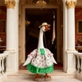 thumbnail image 1 of yulier Spring Easter Goose Outfits, Porch Goose Outfits for 17" Goose Statue, Goose Costume Vintage Floral Print Dress with Hat, Goose Clothes for Outdoor Garden Lawn Yard Patio Decor, 1 of 9