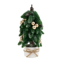 yulier Tabletop Christmas Tree, 11 Inch Mini Artificial Christmas Tree with Berries and Pinecones, Small Xmas Tree Home Office Xmas Holiday Party Table Decor