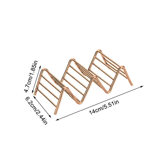 yulier Taco Holder Stand, Stainless Steel Corrugated Taco Stand Rack Tray Plates, Taco Shell Holder for Party Kitchen Dining Room, Dishwasher Safe, Rose Gold