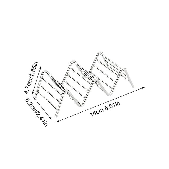 yulier Taco Holder Stand, Stainless Steel Corrugated Taco Stand Rack Tray Plates, Taco Shell Holder for Party Kitchen Dining Room, Dishwasher Safe, Silver