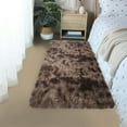 thumbnail image 1 of yulier Tie-Dye Fluffy Area Rug for Bedroom Living Room, Rectangle Shaggy Runner Rug Modern Carpet Ultra Soft Plush Bedside Rug for Nursery Dorm Room Decor, 2.6x5.2 Feet, Coffee, 1 of 2