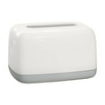 thumbnail image 1 of yulier Tissue Box Cover, Plastic Tissue Box with Built In Spring for Home Bathroom Kitchen Living Room Dorm Office Tabletop, Tissue Organizer Dispenser, White, 1 of 6