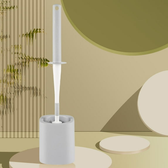 yulier Toilet Brush and Holder Set, Toilet Bowl Brush with Long Handle, Toilet Cleaning Brush with Base, Scrub Brush for Toilet, Home Hotel Dorm Bathroom Toilet Cleaning Tool