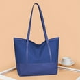 thumbnail image 1 of yulier Tote Bag for Women, Shoulder Bag Handbag Oxford Cloth Soft Leather Purses and Handbags Large Capacity Casual Ladies Tote for Travel Work, Gifts for Female, Mother, Wife (Blue), 1 of 6