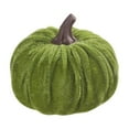 thumbnail image 1 of yulier Velvet Pumpkin Fabric Pumpkin Faux Foam Pumpkin Halloween Thanksgiving Fall Decorations Table Centerpiece Kitchen Farmhouse Mantel Table Decor, 3.15" x 2.76" x 2.76", Green, 1 of 6