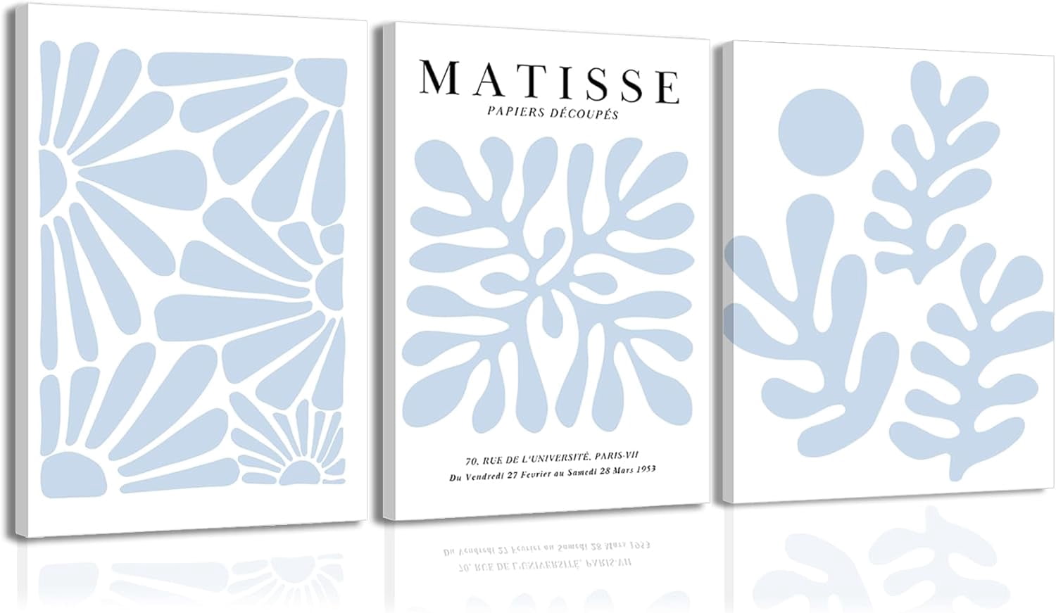 yulihaz Juego de 3 pósteres en lienzo rosa de Henri Matisse