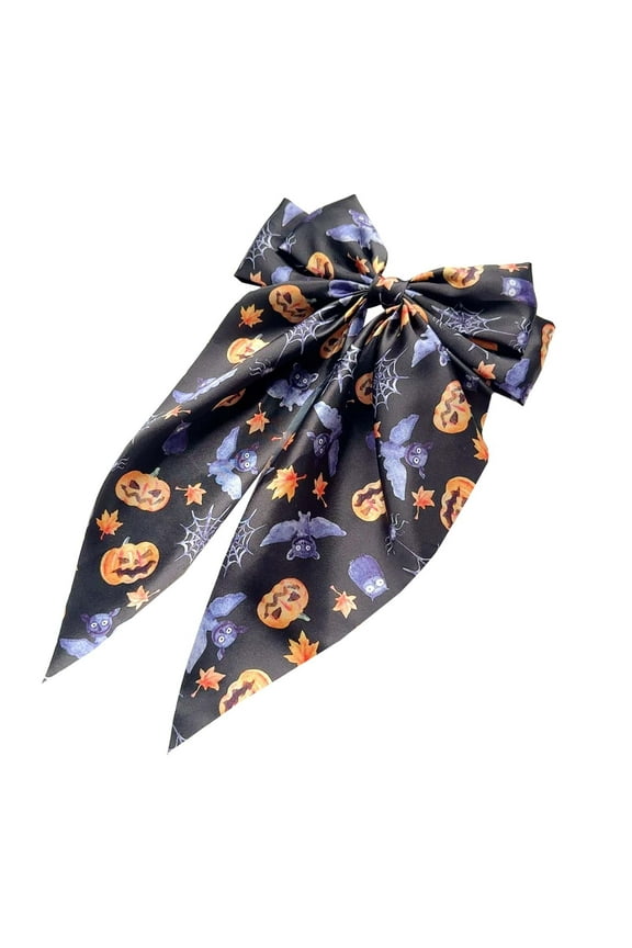 Under $4 Halloween Headbands for Women Halloween Costume Headwear Bows Cute Pumpkin Ribbon Large Witch Clips Day Of The Dead Party Hair Accessories