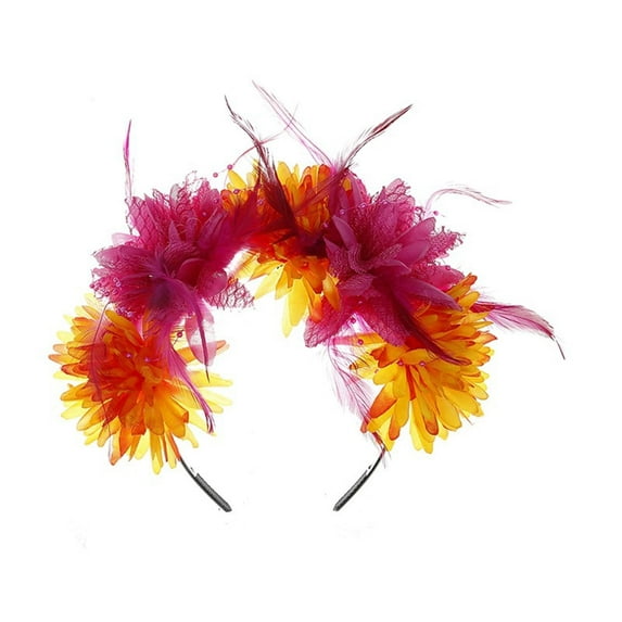 yunDHS Under $6 Halloween Headbands for Women Halloween Costume Headwear Floral Crown Feather Vintage Gothic Headpiece Elegant Costume Tea Party Hair Accessories