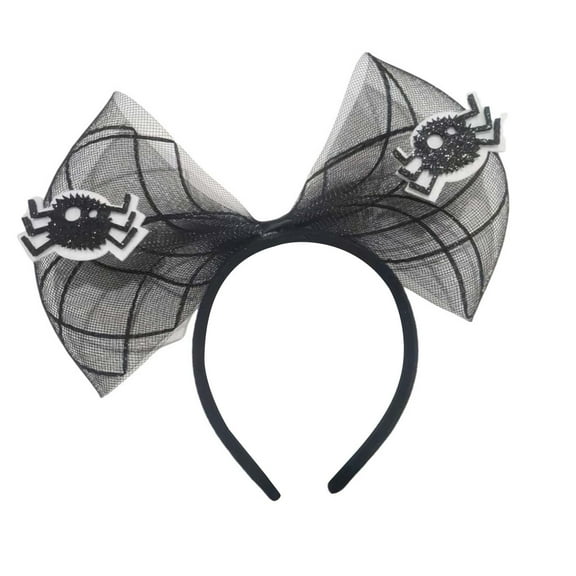 yunDHS Under $3 Halloween Headbands for Women Halloween Costume Headwear Beaupretty Hair Hoop Bowknot Mesh Headpiece Day Of The Dead Hair Accessories