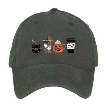 yunDHS Under $4 Halloween Hats for Women And Men Visors Trucker Black Funny Caps Slogan Hat Womens Mens Baseball Caps