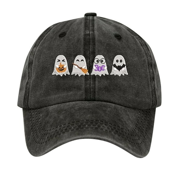 yunDHS Under $5 Halloween Hats for Women And Men Visors High Top Big Head Circumference Cap Solid Color Black Womens Baseball Caps